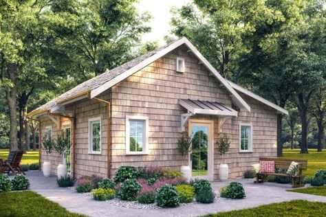 House Plans, House Floor Plans, Tiny Home Plans, Open Concept Floor Plans, Small Cottage Homes, Cottage House Plans, Guest House, House Styles, Tiny Mobile House