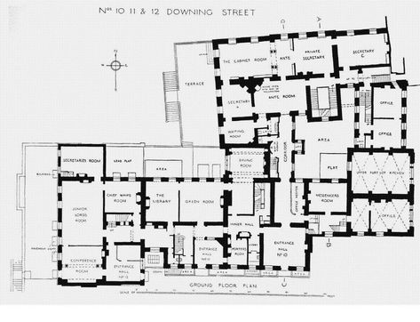 No 10 Downing Street and who we think should decorate it | House & Garden Architecture Plan, Architecture Drawing, Historical Architecture, Residential Architecture, Planer, English House, Ground Floor Plan, Cool House Designs, Terrace House