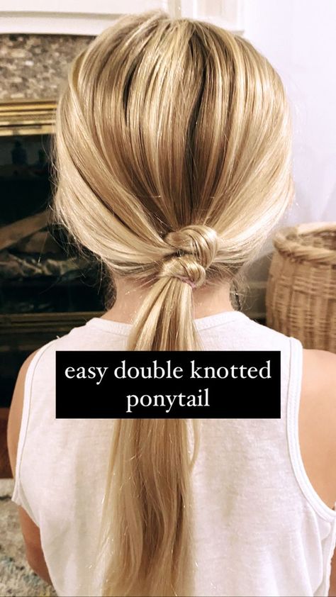Hairstyle You Can Do in Seconds - Double Knotted Ponytail: Here is a ponytail hairstyle that you can in seconds. Instagram, Ponytail Hairstyles, Knot Ponytail, Knotted Ponytail, Double Ponytail, Easy Bun Hairstyles, Simple Ponytails, Braids For Short Hair, Super Easy Hairstyles
