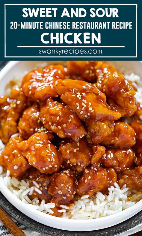 Easy Sweet and Sour Chicken - Tasty Chinese sweet and sour chicken recipe in a sticky sweet and tangy sauce. Thermomix, Sweet Chili Sauce Chicken, Sweet Sour Chicken, Sweet N Sour Chicken, Sweet Chicken Recipes, Sweet And Sour Chicken Recipe Crockpot, Sweet Chili Chicken, Chinese Chicken Sauce, Sweet And Sour Pork