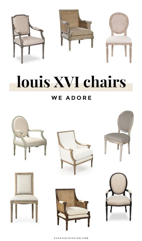 3 Louis Chair Styles & How to Spot the Differences Interior, Rustic Furniture, Antique French Furniture, Classic Chair Design, French Country Furniture, French Furniture, French Chairs, Modern French Living Room, Upholstered Chairs