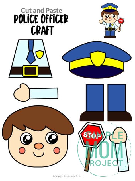 Are you looking for a fun, printable and easy way to teach about the police officer in your community helper unit? Your kids, preschool, kindergarten, and toddler kids will love this fun police craft activity! So whether you are trying to teach about law enforcement during career day or going over the letter P, your kids will love this policeman art project! Crafts, Police, Pre K, Community Helpers Preschool Crafts, Community Helpers Crafts, Community Helpers Theme, Community Helpers Preschool Activities, Community Helpers Preschool, Community Helpers Police Officer
