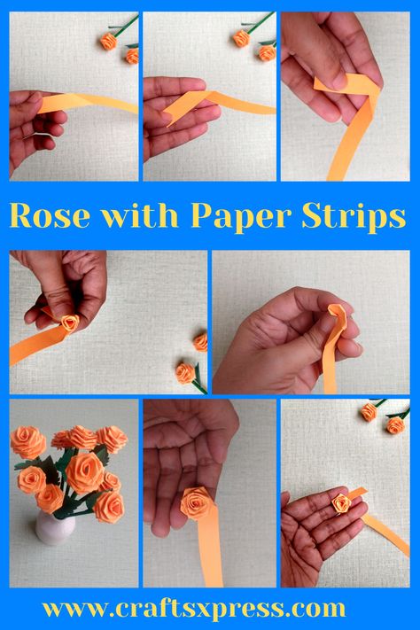 Hello my friends, again I have come up with another DIY paper rose. You can easily make these beautiful Paper roses with paper strips. Let's see how!!! #paperrose #easyrose #quillingrose #rosewithpaperstrips Diy, Origami, Paper Flowers, Paper Roses Tutorial, Paper Roses Diy, Paper Roses, Diy Paper Roses, Paper Flowers Roses, Paper Flowers Diy