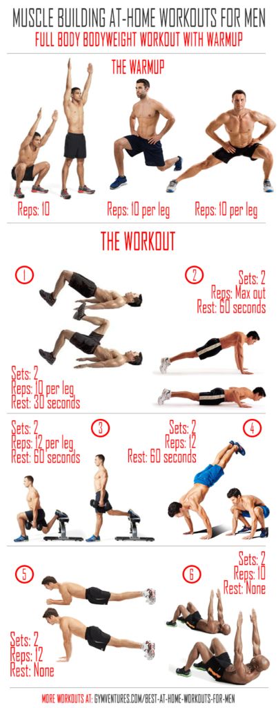 At-Home-Workouts-for-Men-Full-Bodyweight-Workout-With-Warmup Fitness Workouts, Gym, Fitness, Build Muscle, Muscle Building Workouts, Upper Body Workout, Full Body Bodyweight Workout, Bodyweight Workout, Home Workout Men