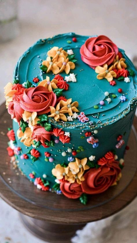 Tart, Cake, Dessert, Floral Cake, Floral Cake Design, Flower Cake, Spring Cake Designs, Cakes With Butterflies, Colorful Cakes