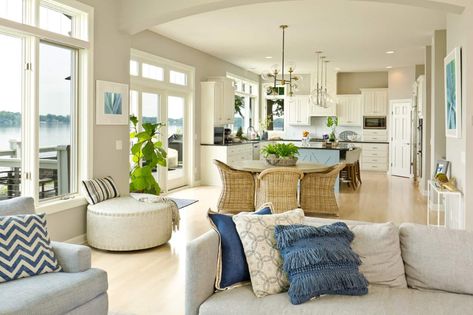 48 Open Concept Kitchen, Living Room and Dining Room Floor Plan Ideas - Home Stratosphere Design, Layout, Flooring Ideas, Living Room Flooring, Living Room Floor Plans, Modern Kitchen Living Room, Open Plan Kitchen Living Room, Kitchen Design Open, Open Kitchen And Living Room