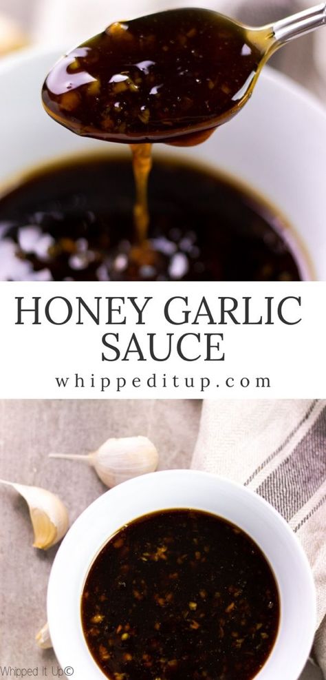 Easy Honey Soy Sauce, Garlic Asian Sauce, Seasoned Soy Sauce, Sauces Made With Honey, Black Garlic Honey Recipes, Garlic Honey Recipes, Honey Butter Sauce Recipe, Brown Garlic Sauce, Keto Honey Garlic Sauce
