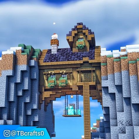Crafts, Instagram, Minecraft Cliff House, Minecraft Side Of Mountain House, Minecraft Mountain Base, Minecraft Mountain House, Minecraft Cave House, Minecraft Houses Blueprints, Minecraft Mountain Castle