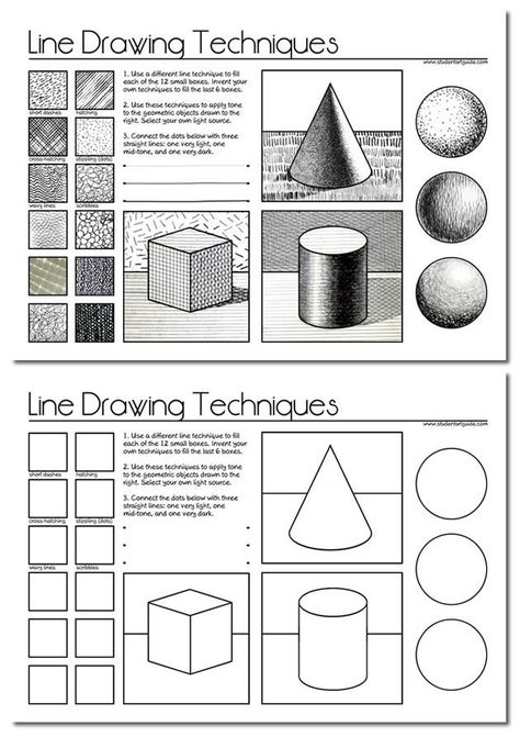 free line drawing worksheet - printable teacher resources from the Student Art Guide Drawing Tutorials, Middle School Art, Pencil Drawing Tutorials, Art Techniques, Art Lessons, Drawing Techniques, Design, Art, Drawing Lessons