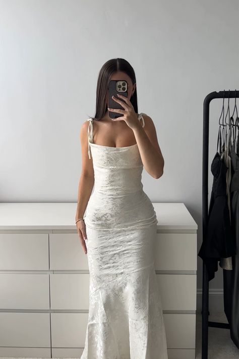 Whitney Maxi Dress - Ivory curated on LTK Outfits, Bora Bora, Ivory Maxi Dress, Maxi Dress Formal, Maxi Dress, White Fitted Dress, White Tight Dresses, White Corset Dress, White Bodycon Dress