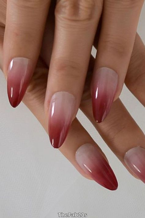 Ombre, Nail Designs, Cute Nails, Ongles, Pretty Nails, Elegant Nails, Cute Nail Designs, Gorgeous Nails, Red Nails