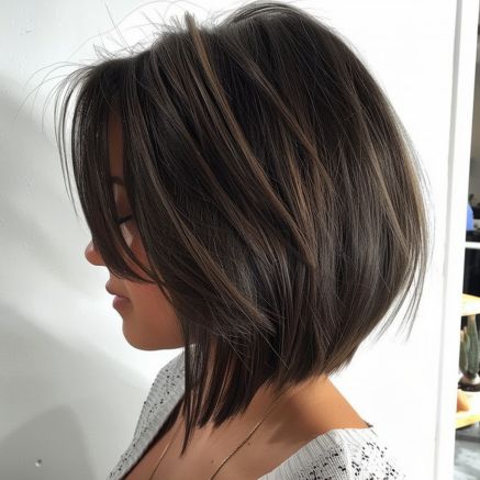 Chic Inverted Bob with Understated Layers Balayage, Concave Bob Hairstyles, Stacked Bob Haircut, Inverted Bob Haircuts, Sleek Bob, Bobs For Wavy Hair, Layered Bob, Wavy Bob Haircuts, Bob Haircut For Fine Hair