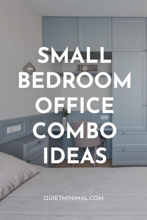 small bedroom office combo ideas Bedroom Office Combo Layout Small Spaces, Minimalist Bedroom And Office, Bedroom And Office Combo Ideas Small, Bedroom Office Ideas Layout, Guest Bedroom/office Layout, Bedroom Home Office Ideas Layout, Bedroom Office Ideas Combo, Guest Bedroom Office Combo Small Layout, Office Bedroom Layout