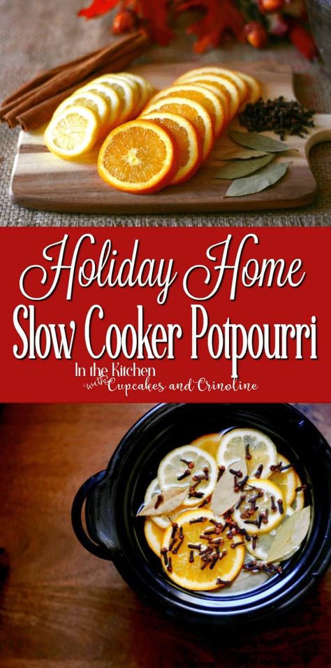 How to make your home smell like the holidays. Easy Slow Cooker Potpourri. Start it simmering in the morning before guests arrive and your house will be filled with the scent of the holidays in no time. Small Crock Pot, Slow Cooker Christmas, Homemade Potpourri, Simmer Pot Recipes, Small Slow Cooker, Simmering Potpourri, Scandinavian Dining, Potpourri Recipes, House Smell Good