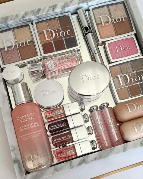 Makeup products || Luxury brands || Dior makeup || Rich girl || Products Make Up Collection, Eye Make Up, Dior, Perfume, Dior Lip Glow, Best Makeup Products, Most Expensive Makeup Brands, Dior Makeup, Makeup Brands