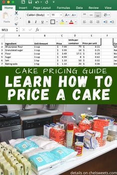 Dessert, Cake, Desserts, Cake Pricing Guide, Cake Pricing Chart, Baking Business, Cake Pricing, Bakery Business Plan, Cake Business