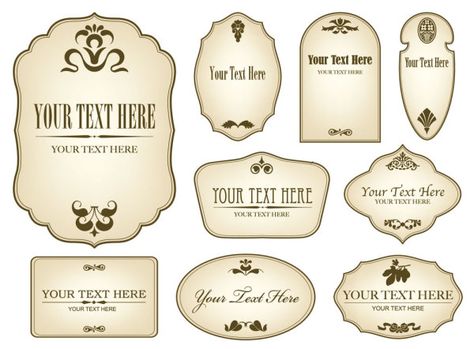 Free Decorative Label Templates | Simple bottle label 01 - Vector Other free download Decoupage, Vintage, Label Templates, Free Label Templates, Label Design, Label, Labels, Bottle Label Design, Templates Printable Free