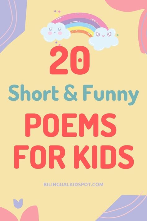 Crochet, Reading, Funny Poems For Kids, Funny Rhymes For Kids, Funny Kids Poems, Funny Stories For Kids, Funny Poems In English, Short Poems For Kids, Poems For Boys