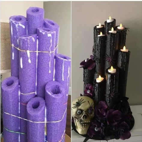 Great Halloween decoration with most items purchased from the Dollar store Natal, Wedding, Floral, Halloween, Ideas, Hallowedding, Creepy Halloween, Tips, Dekoration