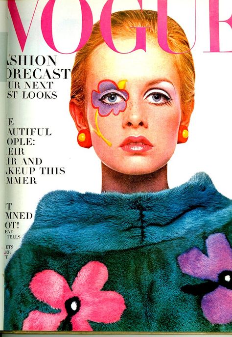 My favorite "flower power" Twiggy Vogue cover. Photo by Richard Avedon. Vintage Vogue, Vintage Fashion, Vintage, Fashion, Hippies, Fashion Models, Vogue, Vintage Vogue Covers, 1960s Fashion