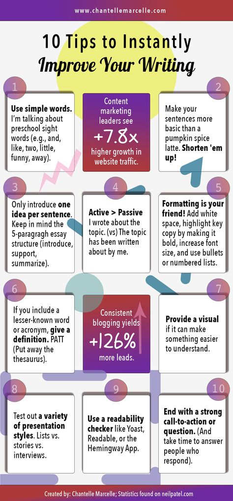 Want to improve your writing? This infographic offers 10 tips to help you instantly improve your writing, whether you are writing for pleasure, journalism, business, or marketing. Ideas, Best Essay Writing Service, Business Writing Skills, Content Writing, Essay Writing Tips, Essay Writing Skills, Writing Services, Article Writing, Essay Writing