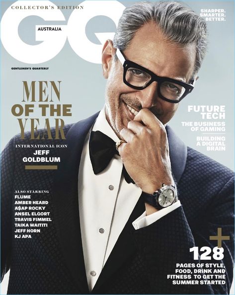 Jeff Goldblum | GQ Australia | 2017 | Cover | Photo Shoot | The Fashionisto People, Models, Gentleman Style, American Actors, Magazine Man, Gq Magazine, Actors, Gq Magazine Covers, Male Magazine
