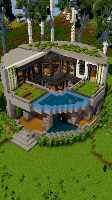 Inspiration, Modern, Sims, Pinterest, Cute Minecraft Houses, Idées Minecraft, Minecraft Designs, Minecraft Modern, Minecraft Architecture
