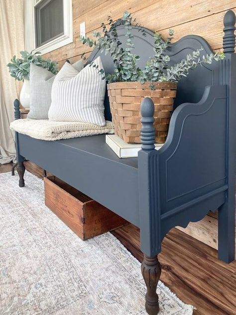 Upcycling, Upcycle Headboard, Repurposed Headboard, Benches From Headboards, Headboard Bench, Wooden Bed Frames, Headboard Benches, Old Bed Frames, Bed Frame Bench