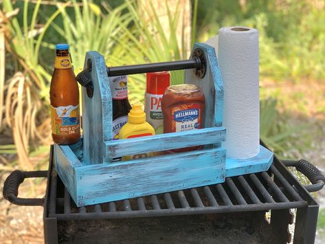 Upcycling, Camper, Wooden Beer Caddy, Beer Caddy, Barbecue Gift, Cast Iron Bottle Opener, Bbq Gifts, Grilling Gifts, Beer Gifts