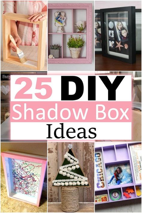 25 DIY Shadow Box Ideas That Can Make Easily Diy Crafts, Diy Projects, Frame Crafts, Diy Shadow Box, Diy Picture Frames, Diy Trinket Box, Shadow Box Frames, Diy Box, Shadow Box Gifts