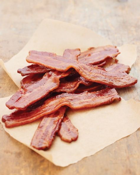 Maple-Candied Bacon: amazing! crumble on desserts or salads...or just serve strips of this on your buffet/app table Bacon, Brunch, Quiche, Breakfast And Brunch, Dessert, Maple Bacon, Maple Candied Bacon Recipe, Candied Bacon Recipe, Candied Bacon