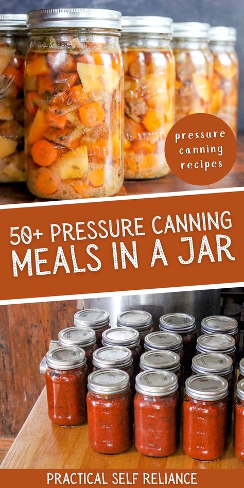 Canning Meals In A Jar, Meal In A Jar Recipes, Canning Beef Stew, Canning Meals, Pressure Canning Meat, Meal In A Jar, Canning For Beginners, Canning Soup Recipes, In A Jar Recipes
