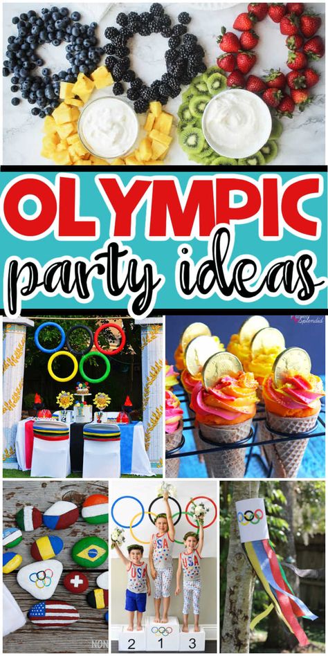 The best Olympics party ideas! Decorations, food, games, and more! Ideas, Parties, Olympic Party Food, Olympic Party Games, Summer Olympics Party, Olympic Party Decorations, Olympic Theme Party, Beer Olympics Party, Kids Olympics