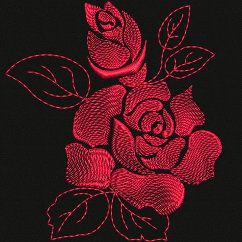Machine Embroidery Designs Flowers, Embroidery Designs Flowers, Rose Embroidery Designs, Rose Embroidery Pattern, Flower Machine Embroidery Designs, Embroidery Online, Sewing Machine Embroidery, Animal Embroidery Designs, Flowers Embroidery