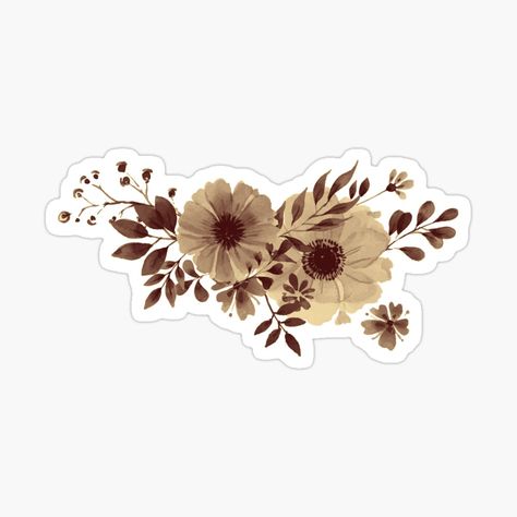 Get my art printed on awesome products. Support me at Redbubble #RBandME: https://www.redbubble.com/i/sticker/Gold-Flowers-by-eriktartufo/58020422.EJUG5?asc=u Collage, Aesthetic Flower Stickers Printable, Aesthetic Stickers, Flower Drawing, Girl Stickers, Stickers, Png, Flower Aesthetic, Kunst