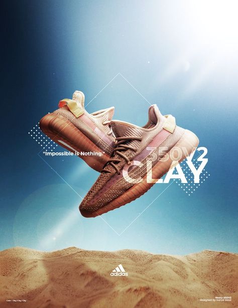 Yeezy Clay 350 V2 Poster Banners, Design, Converse, Nike, Ad Design, Advertising, Poster, Adobe Photoshop Design, Photoshop Design