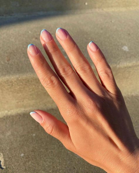 Blue Nail, Neutral Nails, Color French Manicure, Manicure Colors, Nail Colors, Nail Trends, Pretty Nails, Beauty Nails, Dream Nails