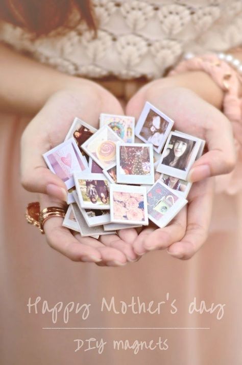 DIY photo magnets Diy Mother's Day, Diy Gifts, Mothers Day Crafts, Homemade Gifts, Gifts, Handmade Gifts, Diy, Diy Mothers Day Gifts, Gifts For Mom