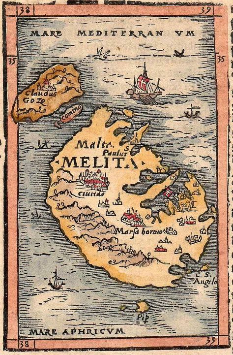 Malta Map, Michael Jennings, Map Projects, Maltesers, Drawn Map, Ancient Maps, Gozo, Treasure Maps, Old Maps