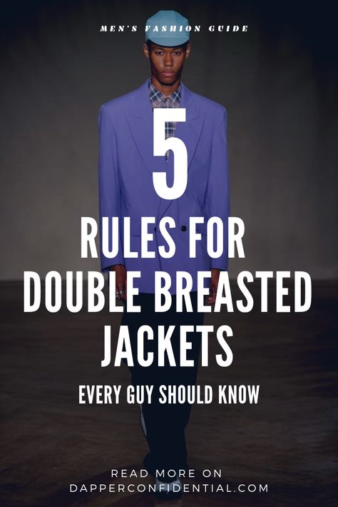 Our ultimate guide to double breasted jackets and suits — and 5 rules every guy needs to know on how to wear this traditional style that's popular again. #doublebreasted #suits #jackets #mensfashion Mens Double Breasted Blazer, Double Breasted Blazer Men, Double Breasted Suit Jacket, Double Breasted Suit Men, Double Breasted Blazer, Double Breasted Suit, Black Double Breasted Suit, Double Breasted Jacket, Men's Jackets