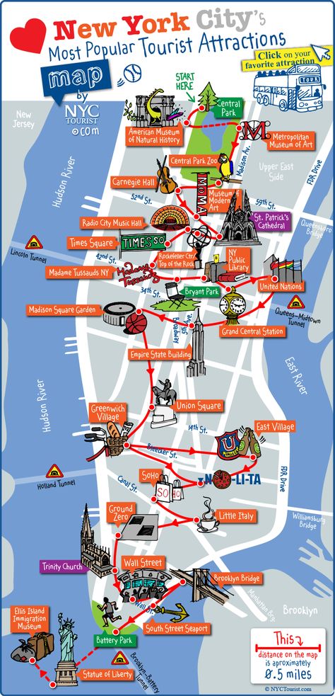 Tourist map of New York City attractions, sightseeing, museums, sites, sights, monuments and landmarks Travel, Voyage, Voyage New York, New York Noel, Tourist Map, Trip Planning, Nova York, City Travel, Nyc Trip