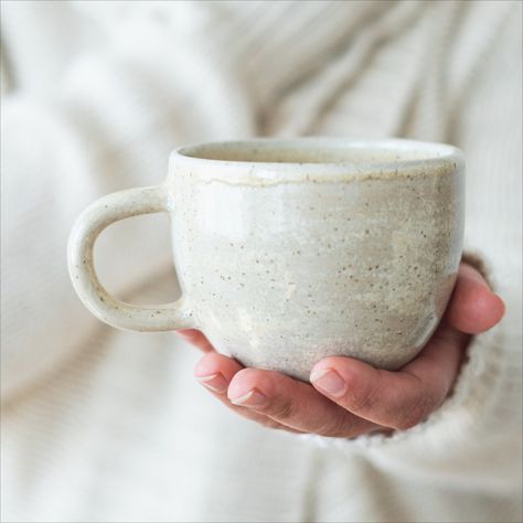 Beige Speckled Large Coffee Mugs, Boho, Stoneware Mugs, Pottery Mugs, Large Coffee Mugs, Coffee Mug Sets, Large Coffee, Tea Cups, Japanese Tea Cups