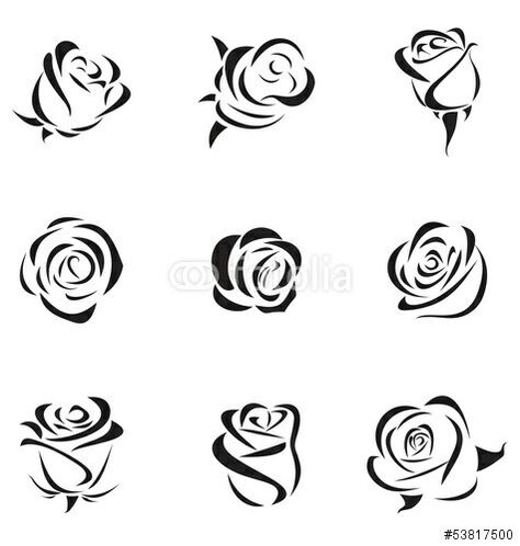 Rose Tattoo Designs, Flower Nails, Tattoos, Henna Designs, Rose Outline, Rose Drawing, Simple Rose, Roses Drawing, Rose