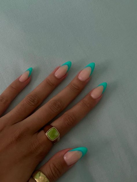 Acrylics, Turquoise Nails, Turquoise Nail Designs, Turquoise Acrylic Nails, Turqoise Nails, Nails Turquoise, Summery Nails, Trendy Nails, Acrylic Nails Coffin Short