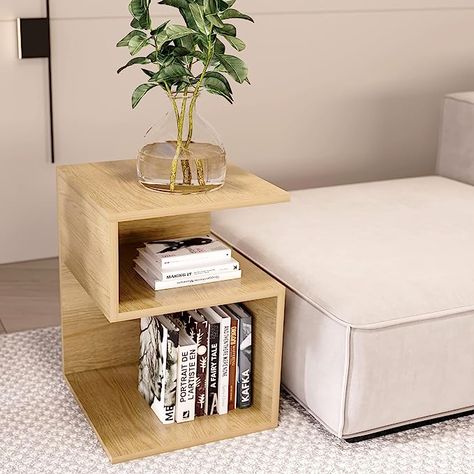 ODIKA Minimalist 3-Tier Wood Nightstand for Small Spaces with Open Storage - Japanese-Inspired Bedside Table for Bedroom Home Décor, Ideas, Design, Modern Bedside Table, Bedside Table, Bedside Table Storage, Modern Side Table, Table Lamps For Bedroom, End Tables