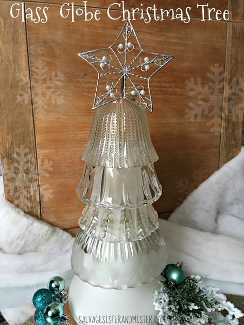 Di do change out a light fixture and have some glass globes around? What about free a free pile or your local thrift store? These are cheap to come by and you can make this easy holiday decor item with very little money or time invested. Perfect upcycle or reuse DIY project. You can make this Christmas decor item for yourself or give it as a gift. Very inexpensive. Decoration, Christmas Decorations, Ornament, Christmas Ribbon, Christmas Ornaments, Christmas Deco, Christmas Holidays, Christmas Decor Diy, Christmas Diy
