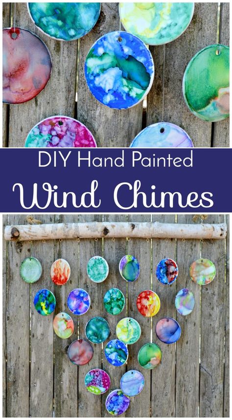 DIY Hand Painted Wind Chimes - A Great Class Auction Project! Garden Art, Diy Artwork, Crafts, Diy Crafts, Diy, Garden Art Diy, Garden Art Projects, Diy Garden, Diy Art Projects