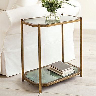 Kendall Rectangle Side Table Home Décor, Design, Diy, Glass Shelves, Glass Side Tables, Small Accent Tables, Bronze Side Table, Side Table Decor Living Room, Small Side Table