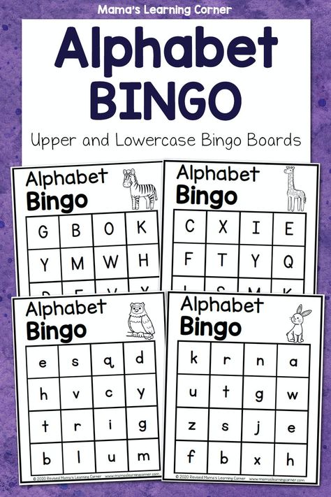 Alphabet Bingo - Mamas Learning Corner Ea, Alphabet Games, Alphabet Bingo, Spelling Activities, Alphabet Activities, Abc Bingo, Alphabet Writing, Alphabet Kindergarten, Alphabet