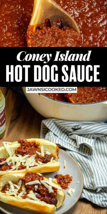 This easy and delicious Coney Island Hot Dog Sauce (AKA Hot Dog Chili) is an easy one pot chili topping great for serving with your favorite grilled or boiled hot dogs! Ready in just about 15 minutes! Homemade Hot Dog Sauce, Homemade Hotdog Chili, Hot Dog Sauce Recipe Coney Island, Easy Hot Dog Chili Recipe Coney Sauce, Homemade Hot Dog Chili, Homemade Hot Dog Chili Recipe, Hot Dog Sauce Recipe Homemade Simple, Hot Dog Sauce Recipe Homemade, Hot Dog Meat Sauce Recipe